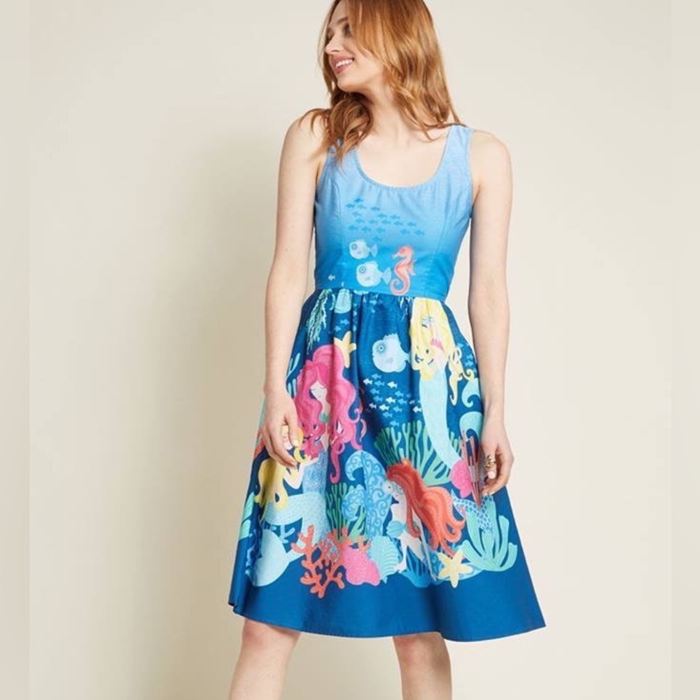 ModCloth Retrolicious mermaid dress with pockets